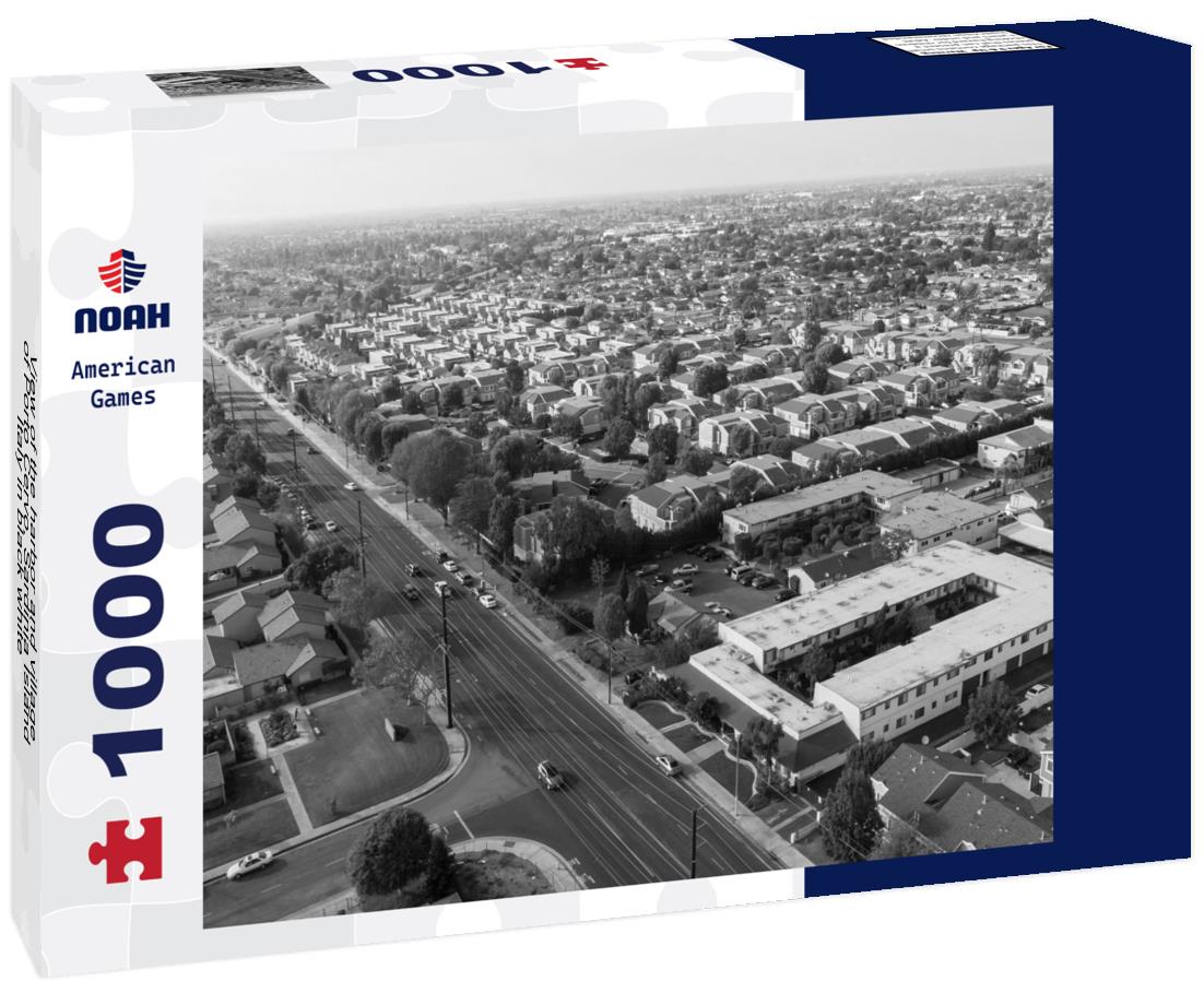 Noah Jigsaw Puzzle View of the harbor and village of Porto Cervo, Sardinia Island, Italy in black white 1000 pieces