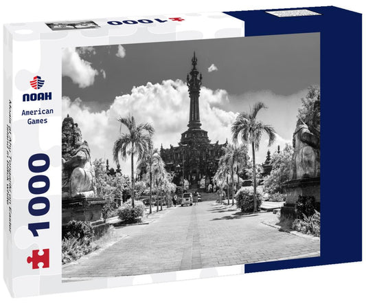 Noah Jigsaw Puzzle Moais at Ahu Tongariki on Easter Island in black white 1000 pieces