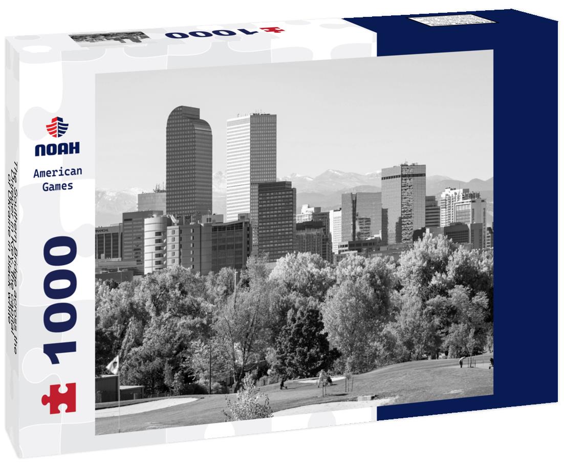 Noah Jigsaw Puzzle The Southern Bridge across the Dnieper in Kiev, the capital of Ukraine in black white 1000 pieces