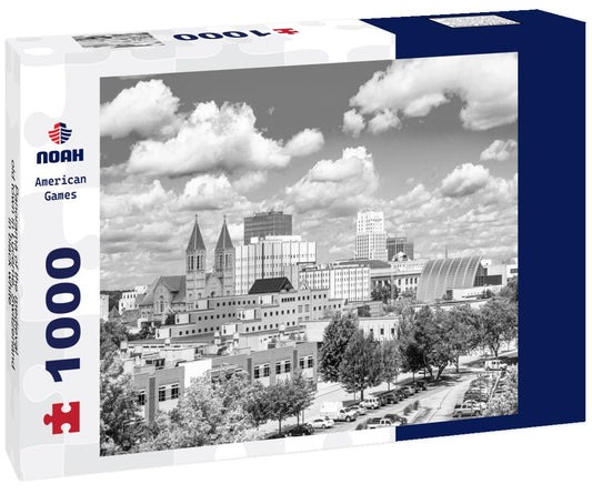 Noah Jigsaw Puzzle Panorama of the medieval old town in Lucerne, Switzerland in black white 1000 pieces