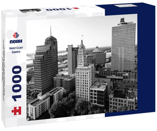 Noah Jigsaw Puzzle Lucerne city panorama view of the Alps and lakes in Switzerland in black white 1000 pieces