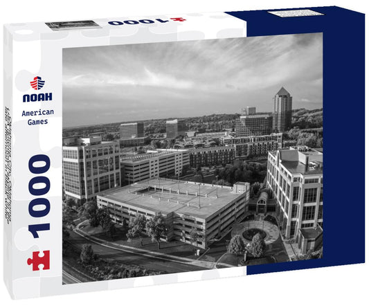 Noah Jigsaw Puzzle Oklahoma City, Oklahoma, USA downtown skyline in the late afternoon in black white 1000 pieces