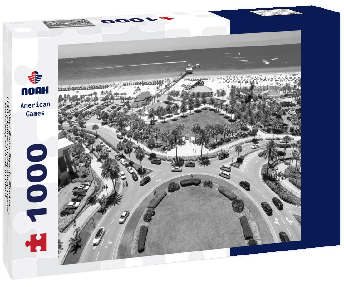 Noah Jigsaw Puzzle West Palm Beach, Florida, USA skyline on the intracoastal waterway at dusk in black white 1000 pieces