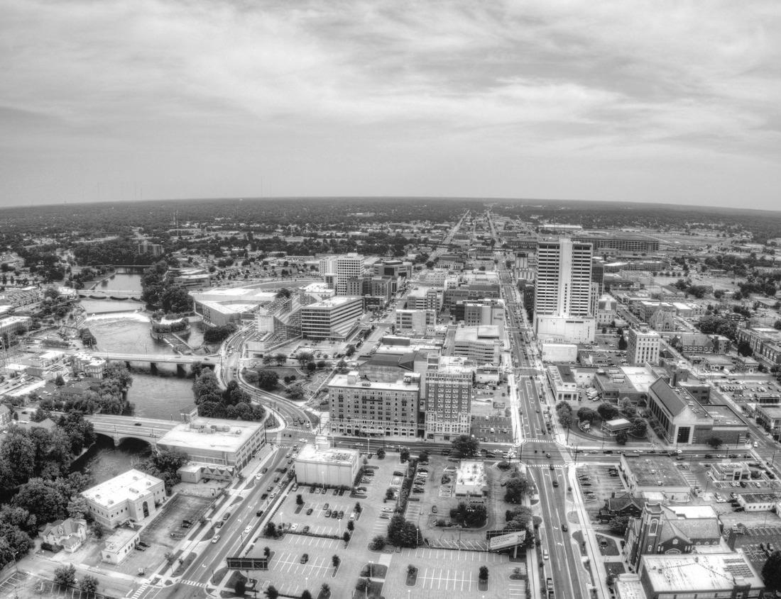 Noah Jigsaw Puzzle Atlanta, Georgia, USA downtown skyline at dawn in black white 1000 pieces