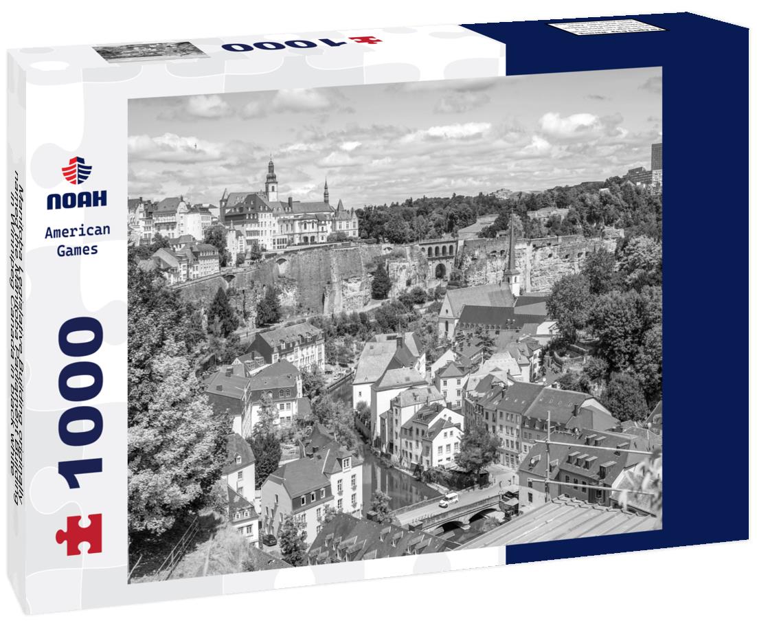 Noah Jigsaw Puzzle Manitoba Legislative Building originally named the Manitoba Parliament Building in Winnipeg Canada in black white 1000 pieces