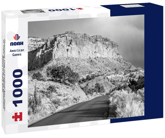 Noah Jigsaw Puzzle Panoramic View of Endicott Arm Glacier in Tracy Arm-Fjords Terror Wilderness, Alaska in black white 1000 pieces