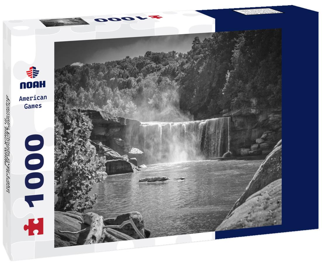 Noah Jigsaw Puzzle Dramatic Clouds over Lake Superior Minnesota Horizon in black white 1000 pieces