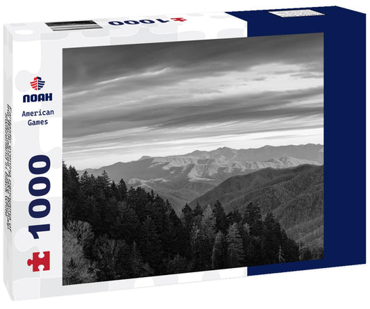 Noah Jigsaw Puzzle Fantastic evening panorama of the Bachalpsee / Lake Bachalp, Switzerland in black white 1000 pieces