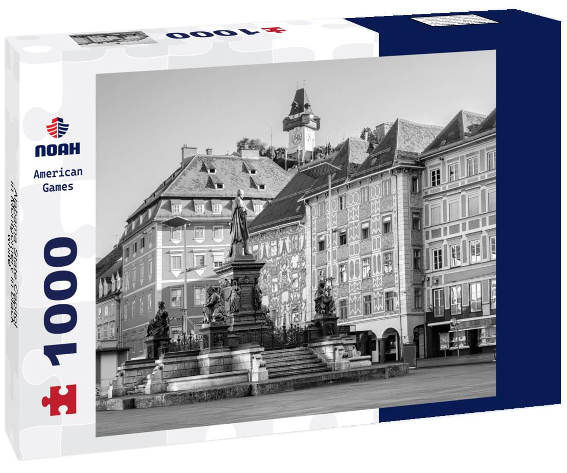 Noah Jigsaw Puzzle Alabama State Capitol in Montgomery in black white 1000 pieces