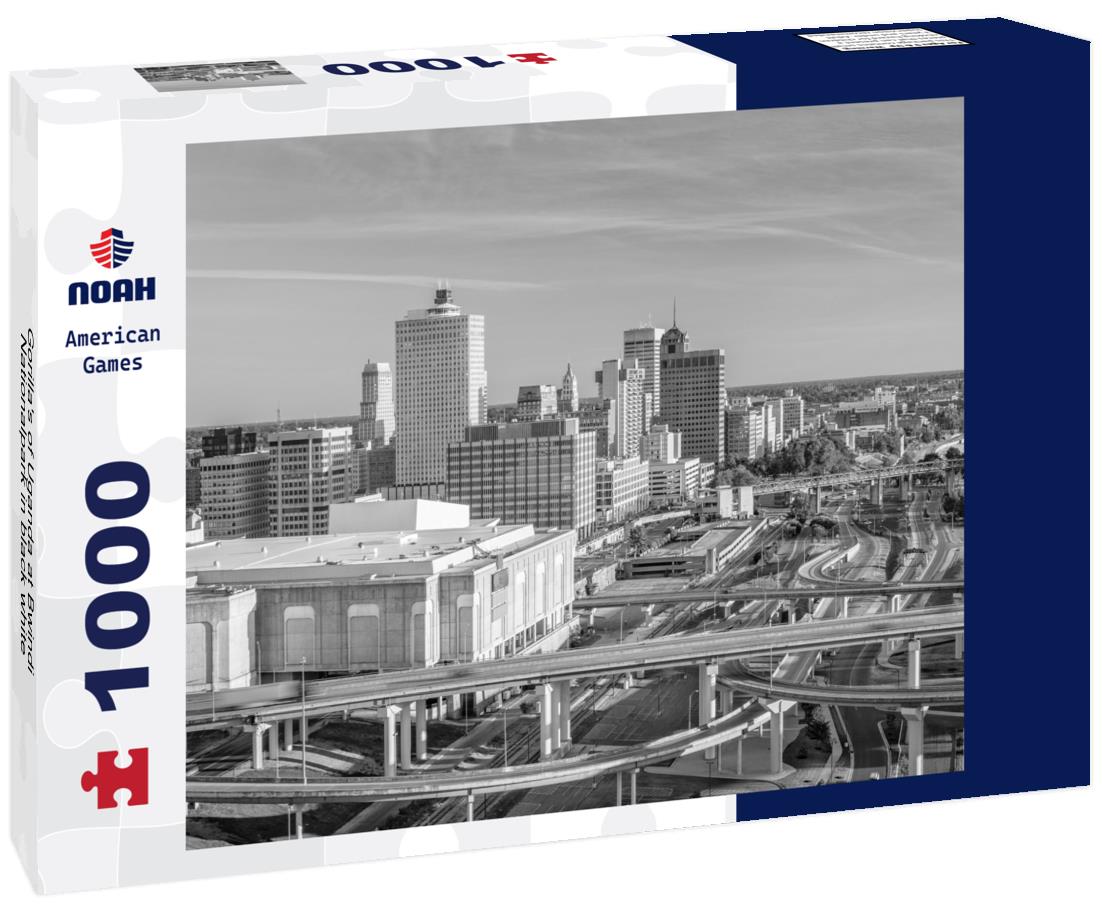 Noah Jigsaw Puzzle Gorilla's of Uganda at Bwindi Nationalpark in black white 1000 pieces