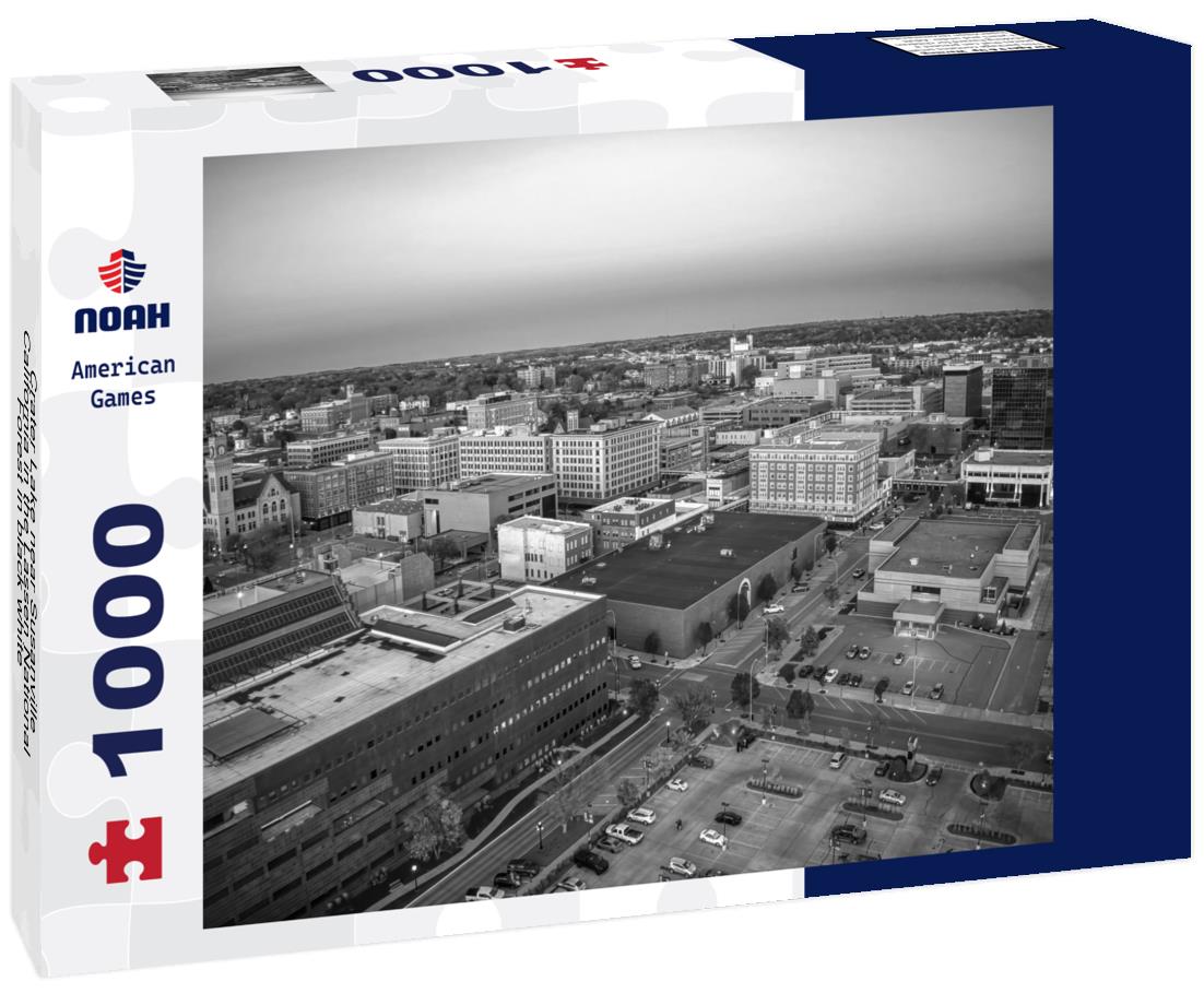 Noah Jigsaw Puzzle Crater Lake near Susanville, California in the Lassen National Forest in black white 1000 pieces