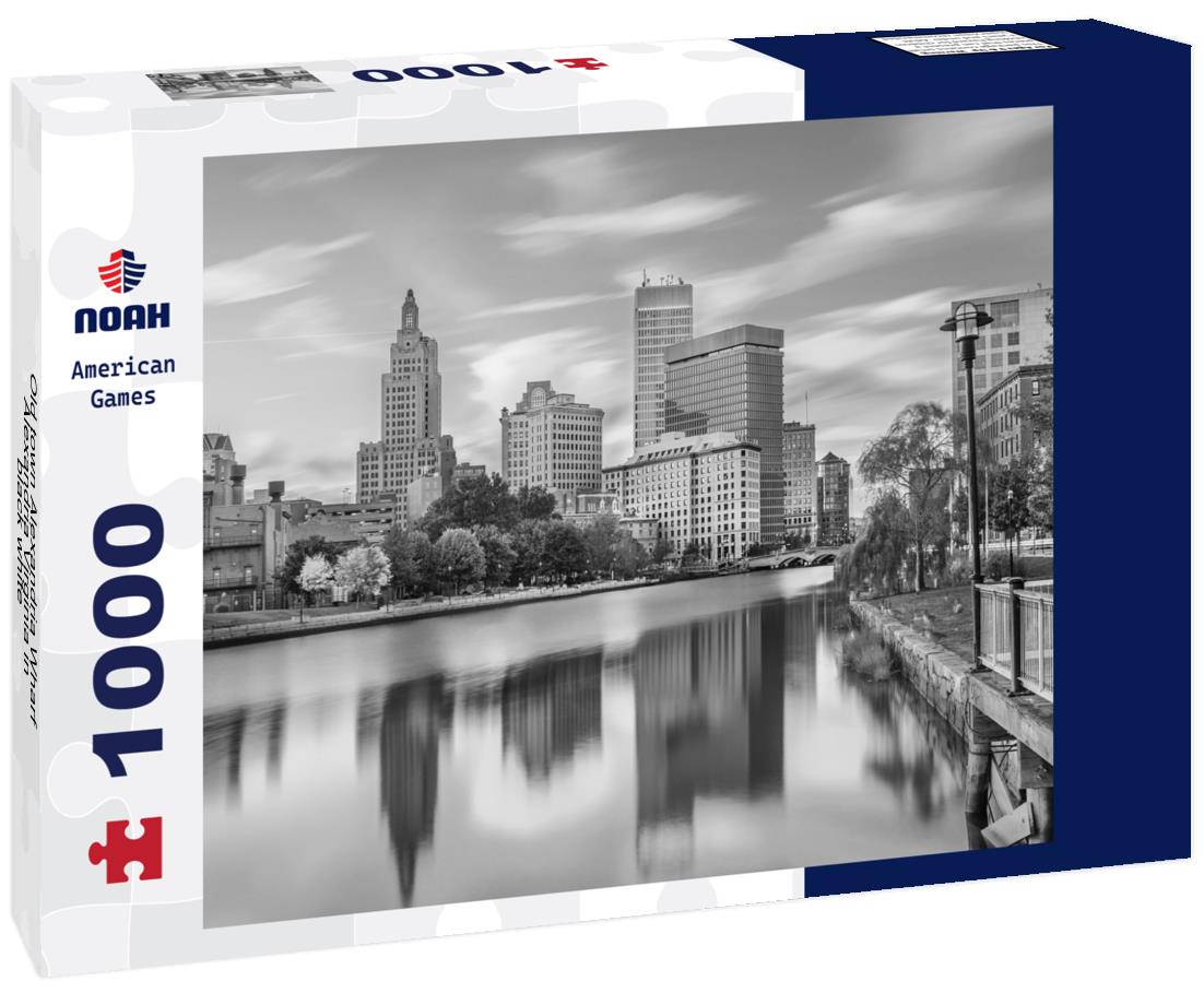 Noah Jigsaw Puzzle Old town Alexandria Wharf Alexandria Virginia in black white 1000 pieces