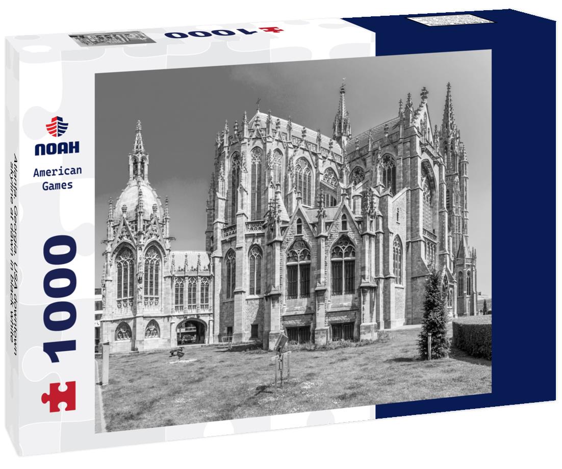 Noah Jigsaw Puzzle Atlanta, Georgia, USA downtown skyline at dawn in black white 1000 pieces