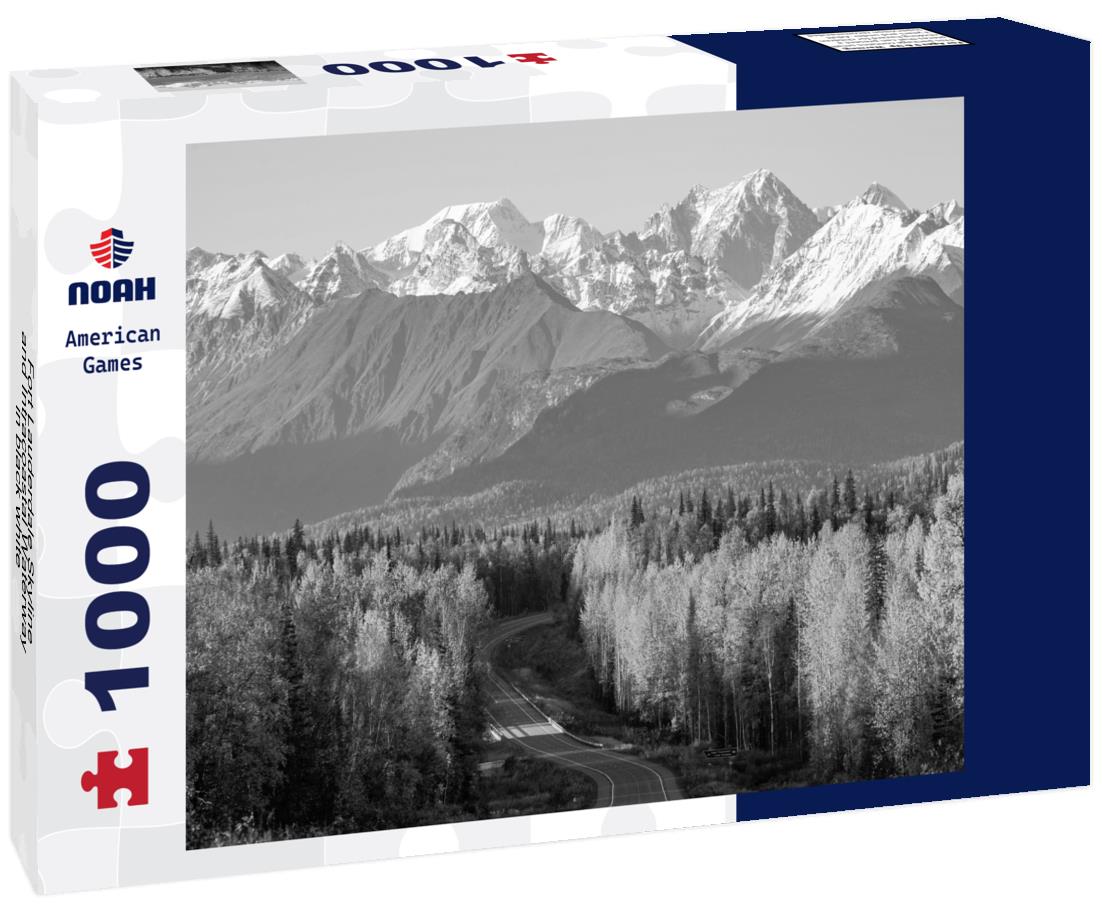 Noah Jigsaw Puzzle Fort Lauderdale Skyline and Intracoastal Waterway in black white 1000 pieces