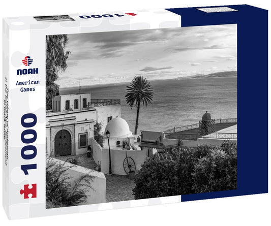 Noah Jigsaw Puzzle The village of Andermatt in the Swiss Alps, Switzerland in black white 1000 pieces