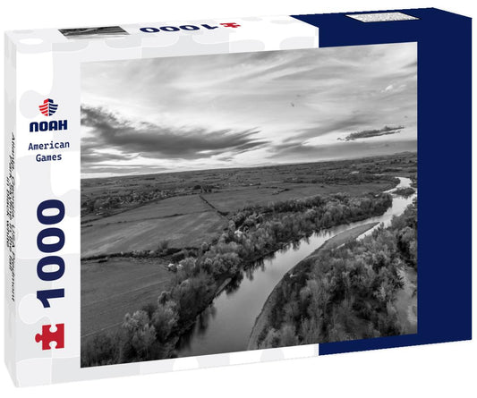 Noah Jigsaw Puzzle Atlanta, Georgia, USA Piedmont Park Skyline in the fall  in black white 1000 pieces