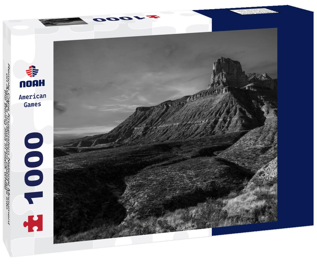 Noah Jigsaw Puzzle Remote Cape Krusenstern National Monument on Alaska's northwestern coast juts into the Bering Sea in black white 1000 pieces