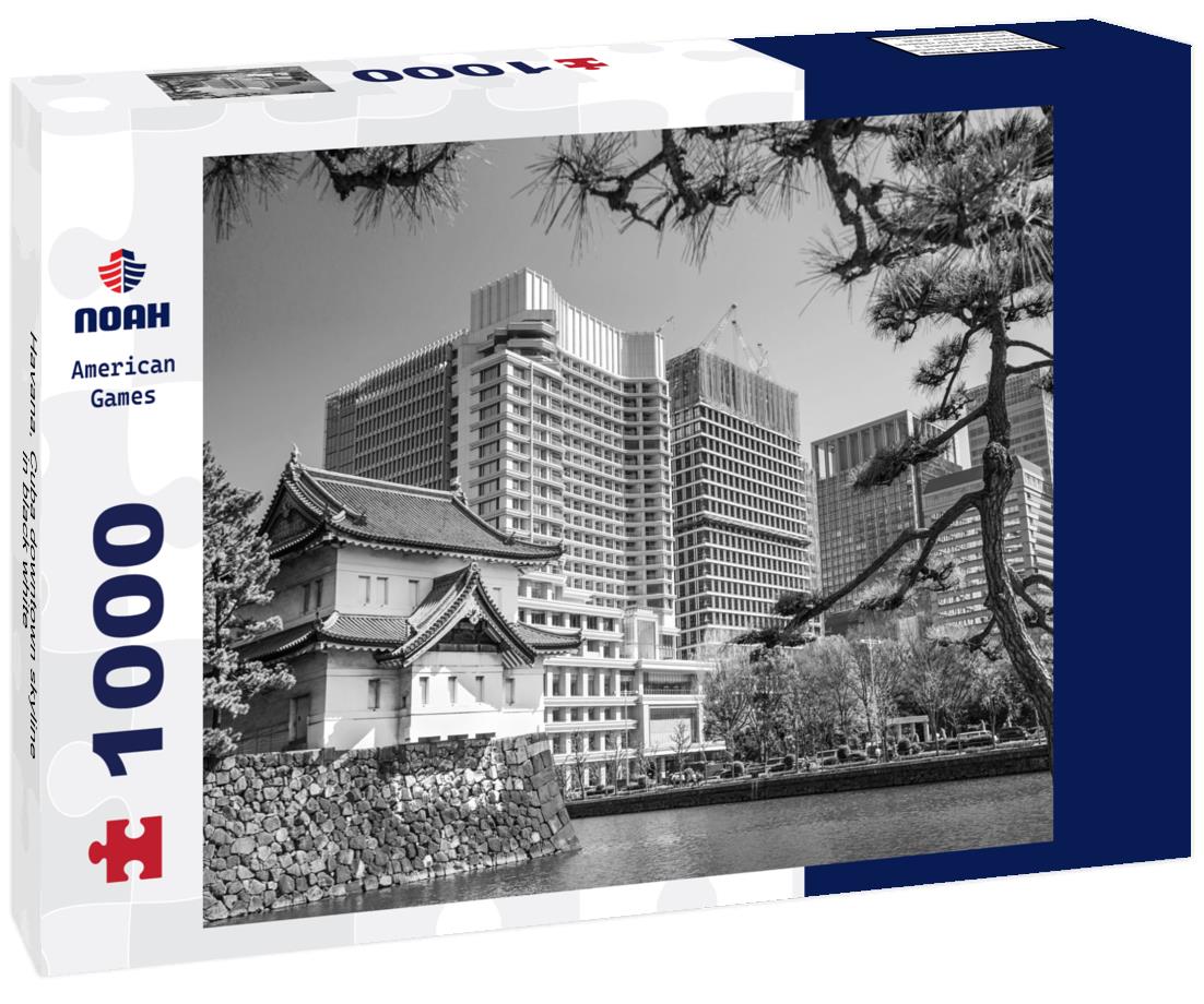 Noah Jigsaw Puzzle Havana, Cuba downtown skyline in black white 1000 pieces