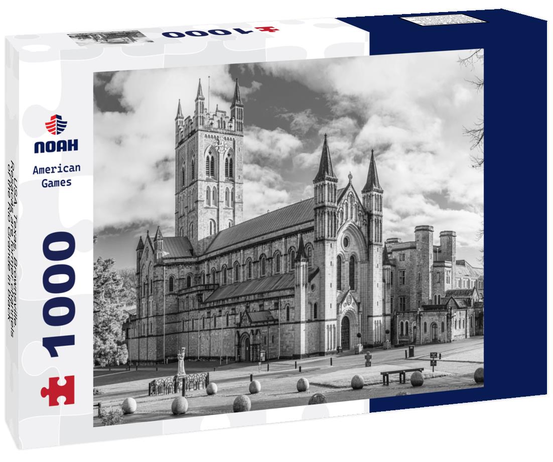 Noah Jigsaw Puzzle Buckfast Abbey Church in Buckfastleigh, Devon, England. in black white 1000 pieces