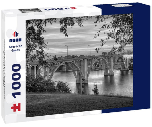 Noah Jigsaw Puzzle Glacier National Park Pink Mountain Sunset in black white 1000 pieces