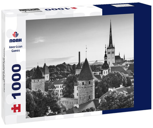 Noah Jigsaw Puzzle Luczanski canal in Gizycko in black white 1000 pieces