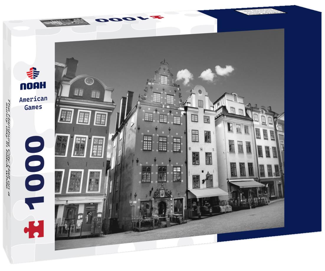 Noah Jigsaw Puzzle The Hamburg City Hall on a sunny day in black white 1000 pieces