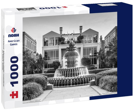 Noah Jigsaw Puzzle Rockland, Massachusetts coastline in black white 1000 pieces