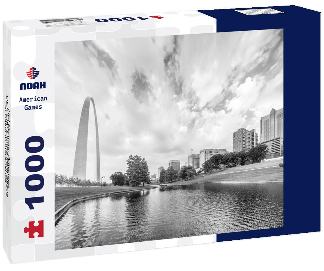 Noah Jigsaw Puzzle Hot Springs, Arkansas, USA City Skyline from above at dawn in black white 1000 pieces