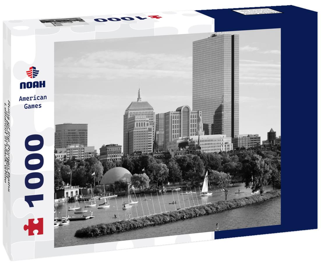 Noah Jigsaw Puzzle Ruins of the Roman Baths of Berytus in Beirut, Lebanon in black white 1000 pieces