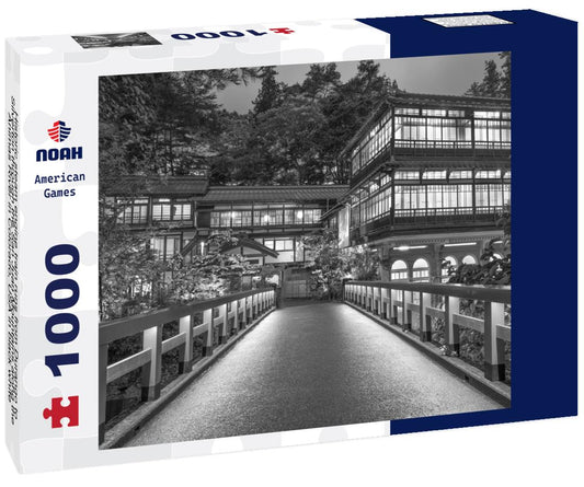 Noah Jigsaw Puzzle Historic steam engine train runs from Durango to Silverton through the San Juan Mountains along the Animas River in Colorado, USA in black white 1000 pieces