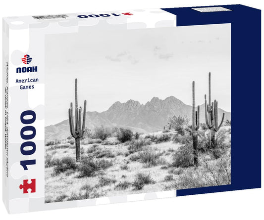 Noah Jigsaw Puzzle Wichita, Kansas, USA downtown skyline at dusk in black white 1000 pieces