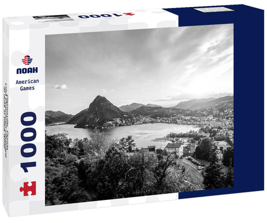 Noah Jigsaw Puzzle Gainesville, Florida, USA Downtown cityscape at dusk in black white 1000 pieces