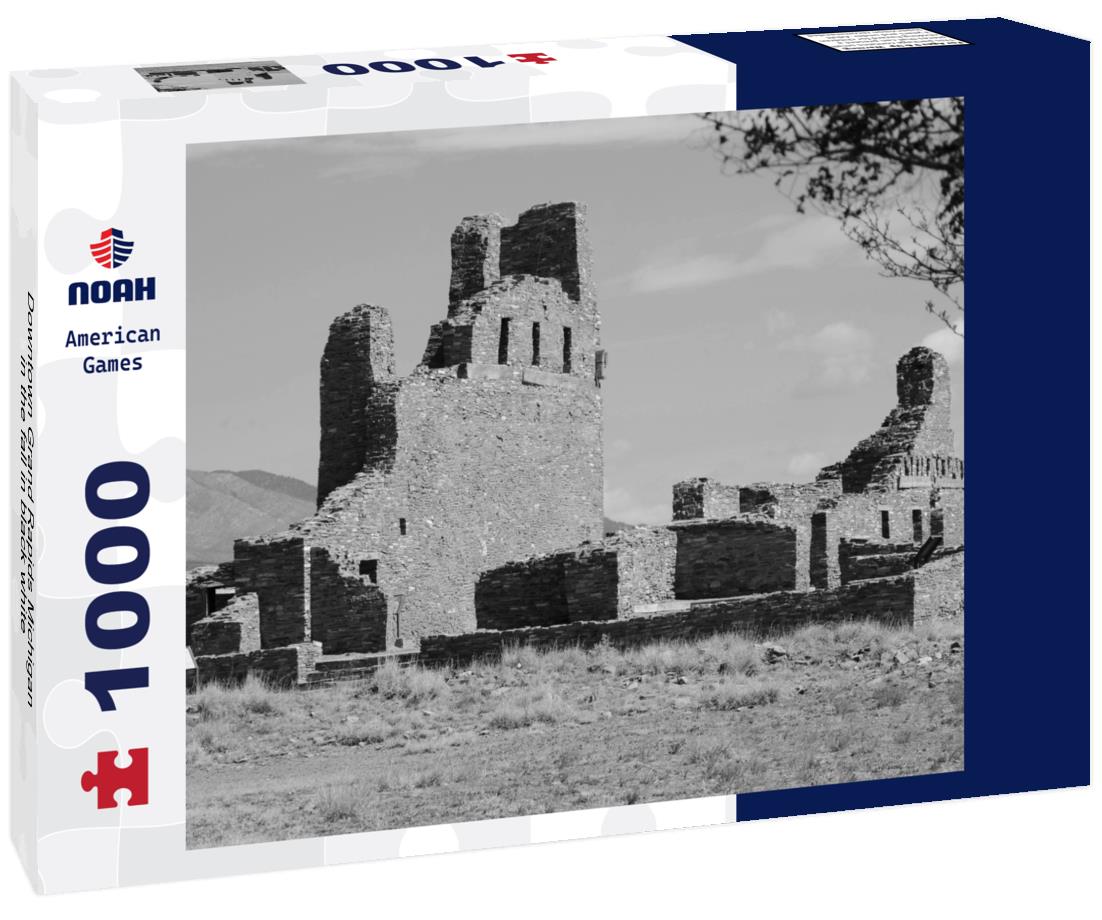 Noah Jigsaw Puzzle Downtown Grand Rapids Michigan in the fall in black white 1000 pieces