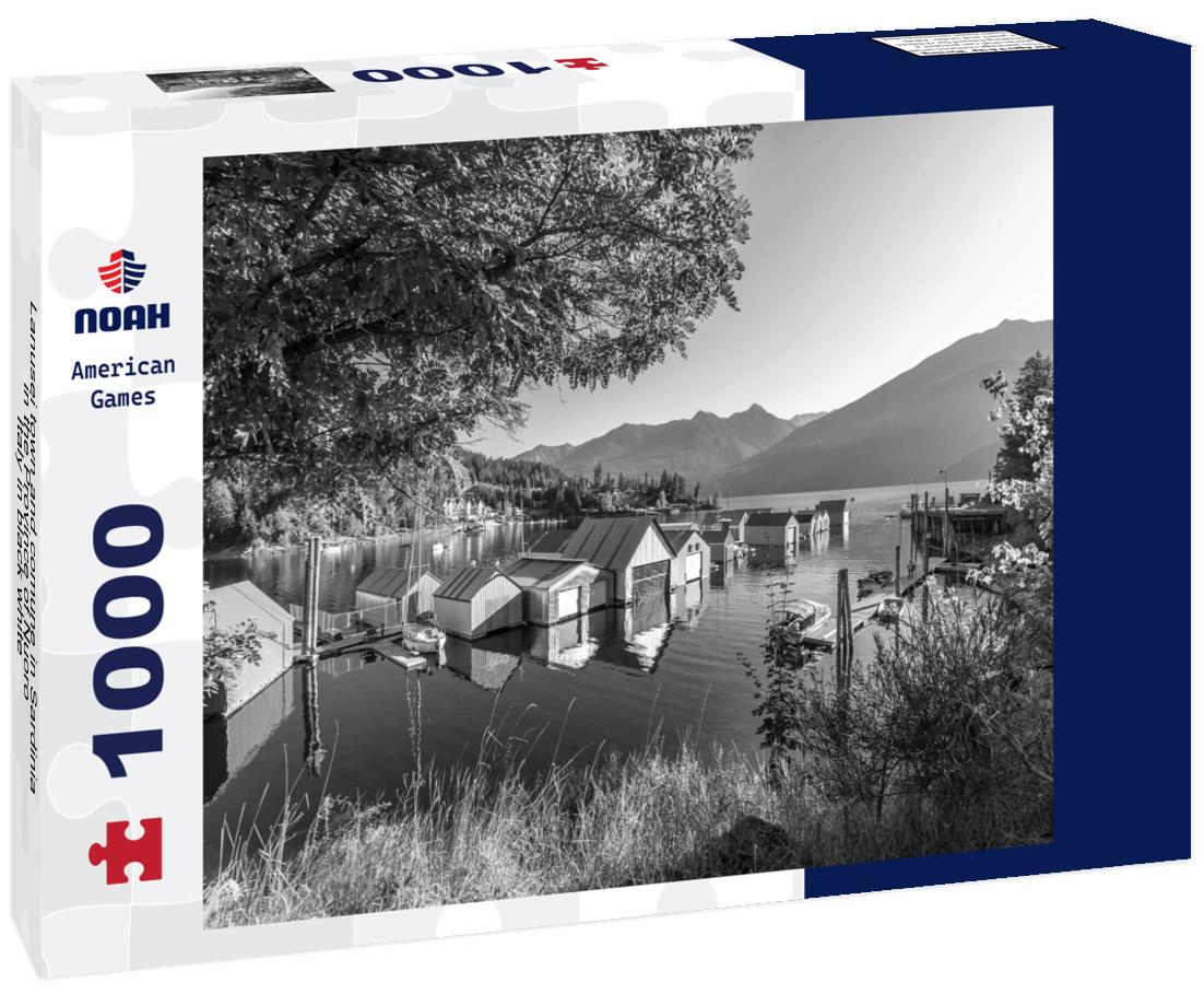 Noah Jigsaw Puzzle Lanusei town and comune in Sardinia in the Province of Nuoro, Italy in black white 1000 pieces