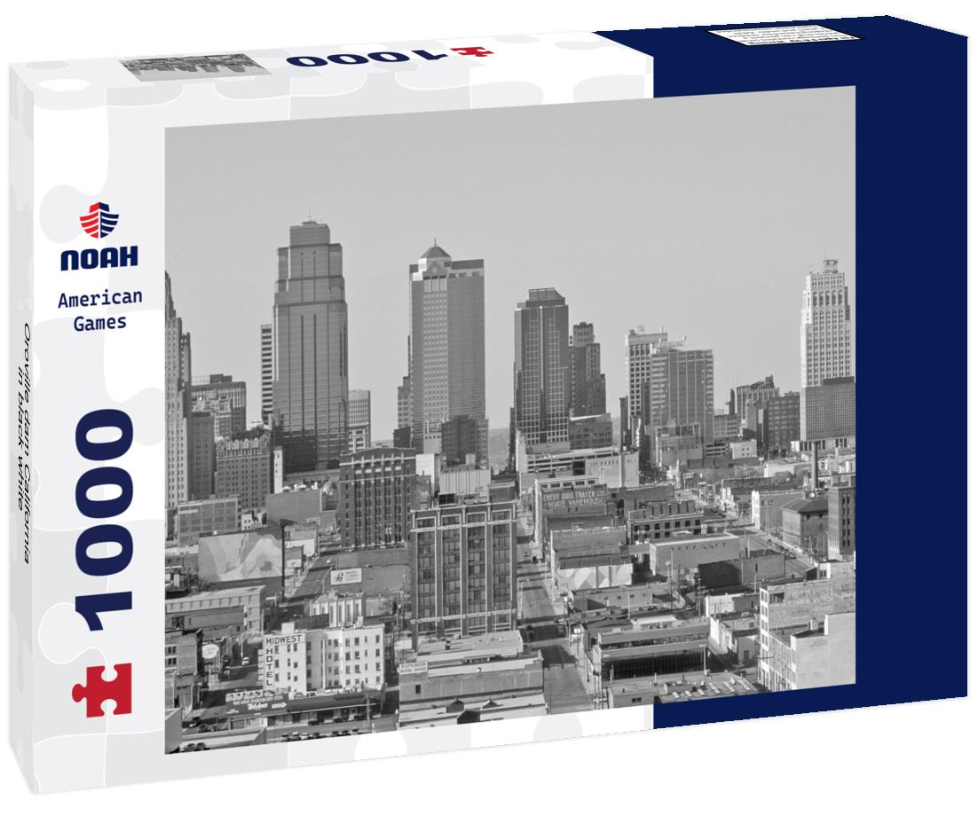 Noah Jigsaw Puzzle Oroville dam California in black white 1000 pieces