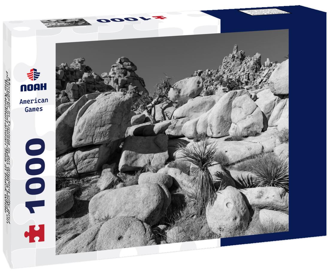 Noah Jigsaw Puzzle Monastir in Tunisia is an ancient city and popular tourist destination with a beach on the Mediterranean Sea in black white 1000 pieces