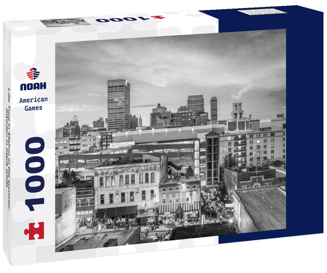 Noah Jigsaw Puzzle Lilla Torg in Malmo in the summer. Sweden in black white 1000 pieces