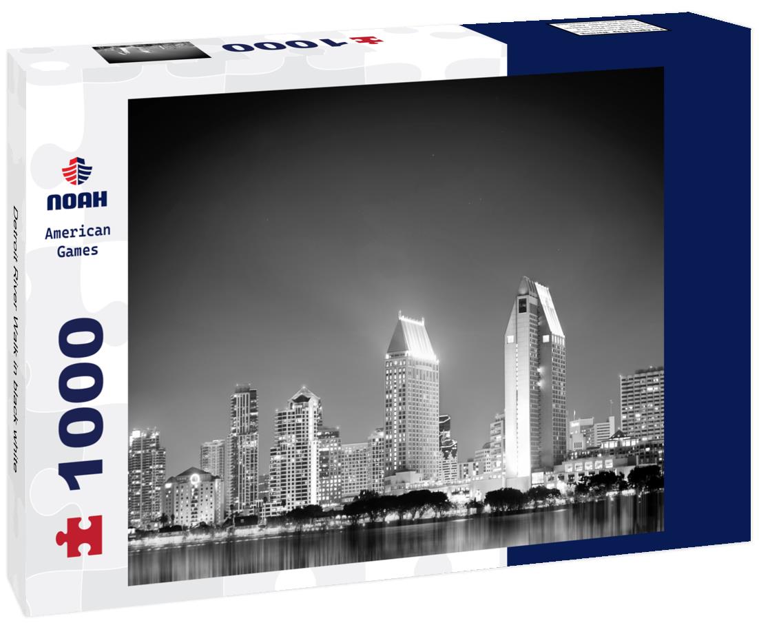 Noah Jigsaw Puzzle Detroit River Walk in black white 1000 pieces