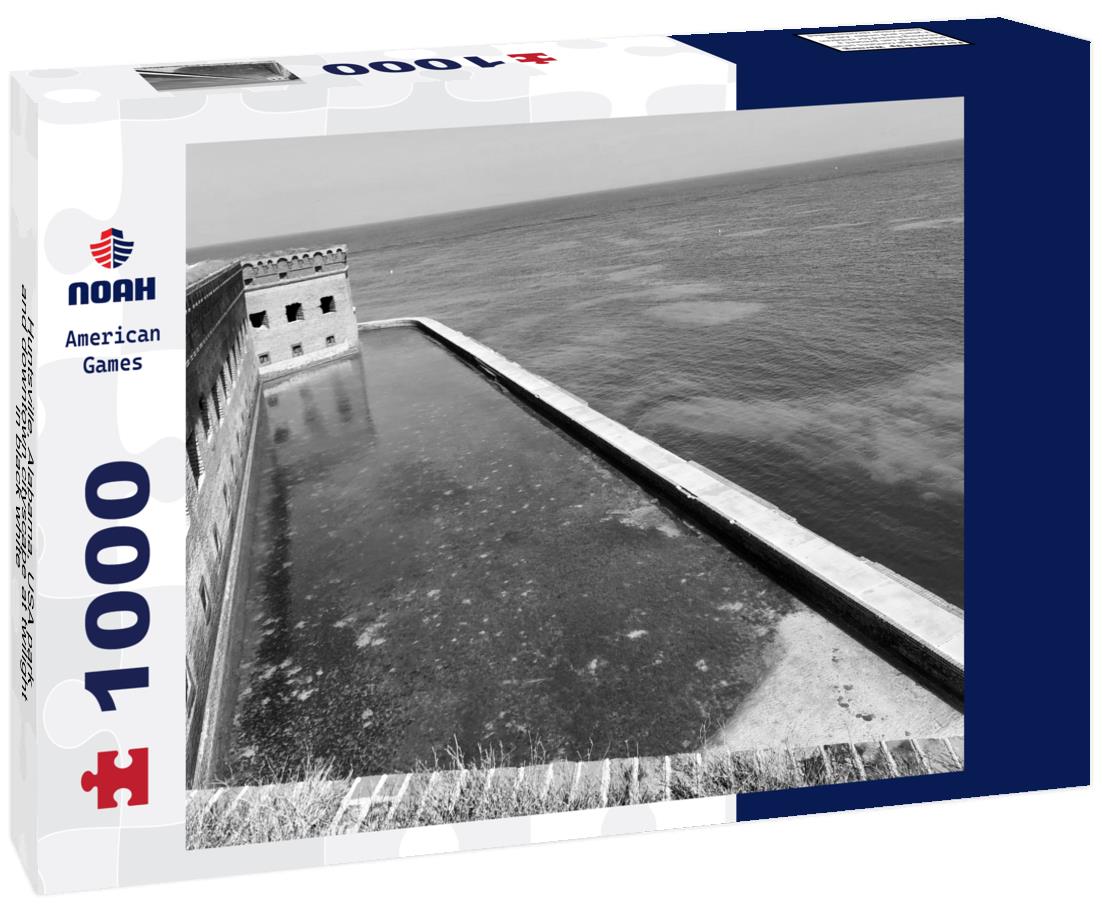 Noah Jigsaw Puzzle Huntsville, Alabama, USA park and downtown cityscape at twilight in black white 1000 pieces