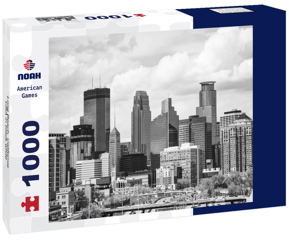 Noah Jigsaw Puzzle Long Beach, California, USA in black white 1000 pieces