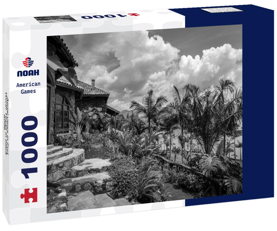 Noah Jigsaw Puzzle Aerial views in Fort Worth Texas in black white 1000 pieces