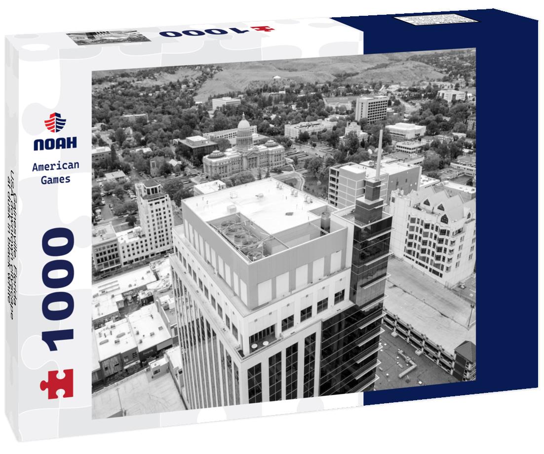 Noah Jigsaw Puzzle Gainesville, Florida, USA downtown cityscape at dusk in black white 1000 pieces