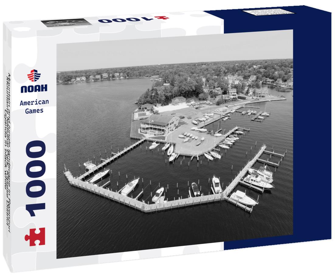 Noah Jigsaw Puzzle Mountain and jungle landscape in Rwenzori Mountains National Park, Kasese District, Uganda in black white 1000 pieces