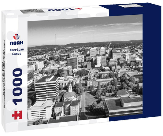 Noah Jigsaw Puzzle Knoxville downtown skyline aerial view, Tennessee. in black white 1000 pieces