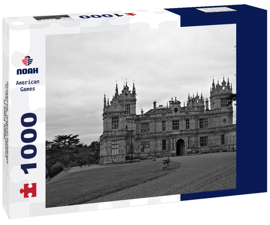 Noah Jigsaw Puzzle Mentmore Towers, England, is a grand estate on a winter's day. in black white 1000 pieces