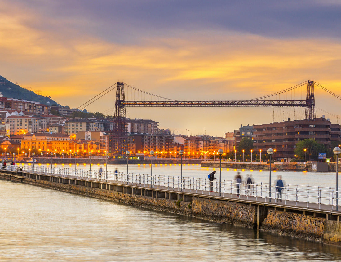Biscay Bridge (Vizcaya Bridge) viewed from a dock in Portugalete, Spain. 1000pc PuzzleBlack and White