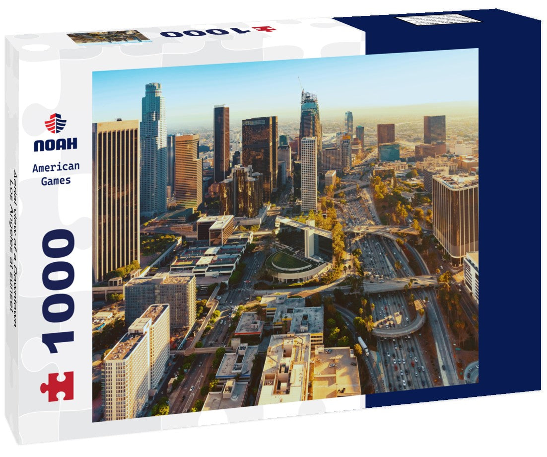 Noah Jigsaw Puzzle Aerial view of a Downtown Los Angeles at sunset 1000 pieces