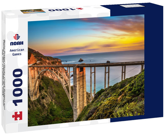 Noah Jigsaw Puzzle Bixby Bridge (Rocky Creek Bridge) and Pacific Coast Highway at sunset near Big Sur in California, USA 1000 pieces