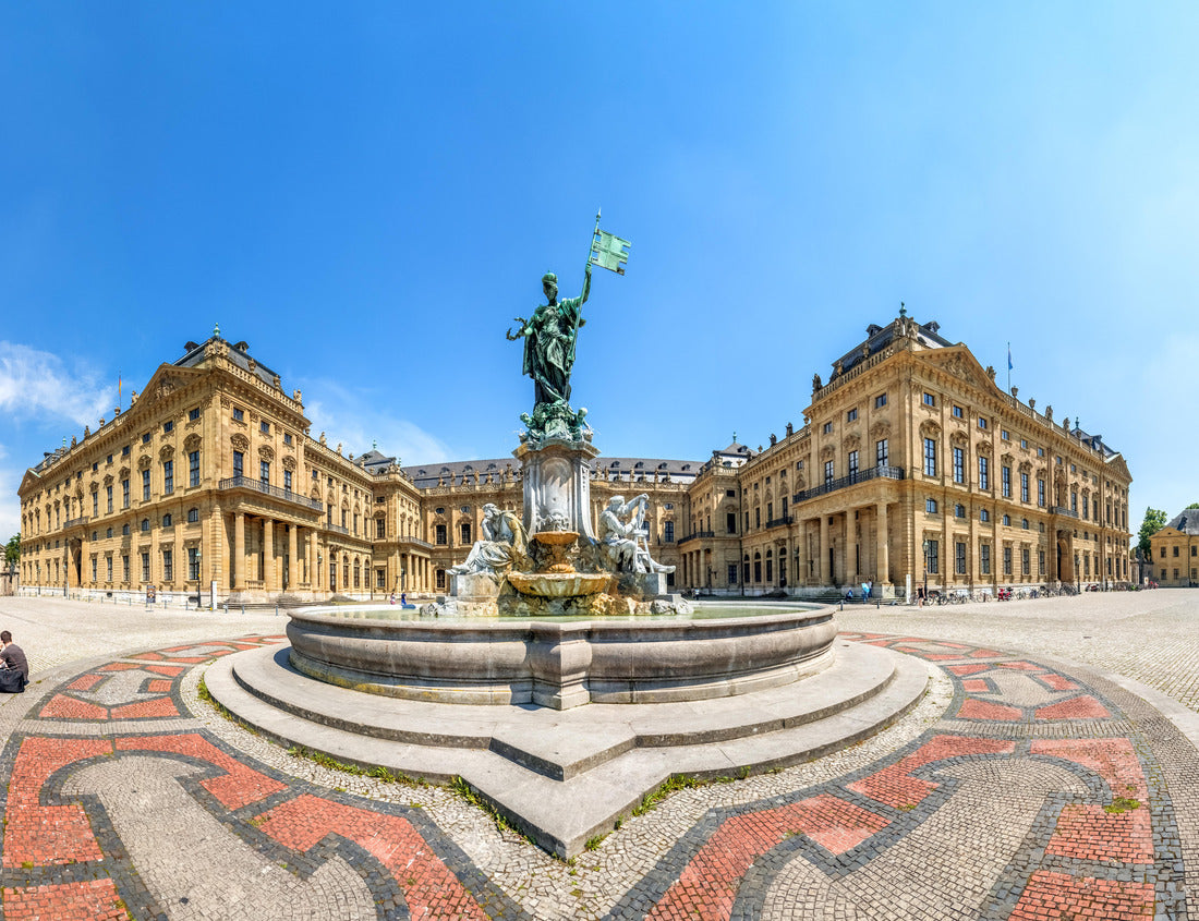 Würzburg Residence, a UNESCO World Heritage site in Würzburg, Germany. 1000pc PuzzleBlack and White