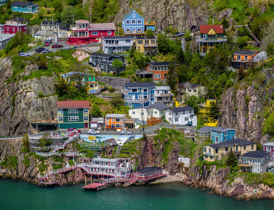 Noah Jigsaw Puzzle aerial view of beautiful, colorful houses on the rocky slope of Signal Hill in St. John's Newfoundland, Canada 1000 pieces